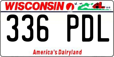 WI license plate 336PDL