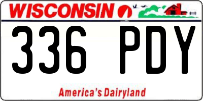 WI license plate 336PDY
