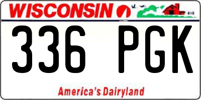WI license plate 336PGK