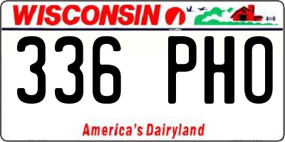 WI license plate 336PHO
