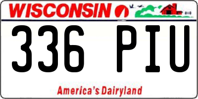 WI license plate 336PIU