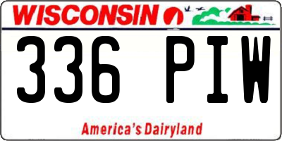 WI license plate 336PIW