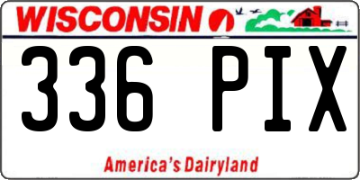 WI license plate 336PIX