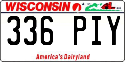 WI license plate 336PIY