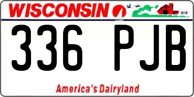 WI license plate 336PJB