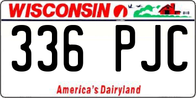 WI license plate 336PJC