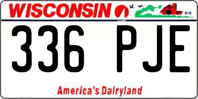 WI license plate 336PJE