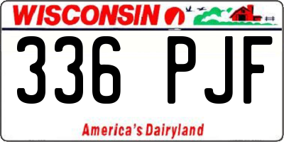 WI license plate 336PJF