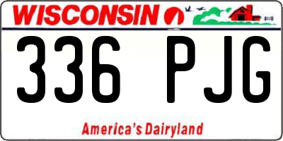 WI license plate 336PJG