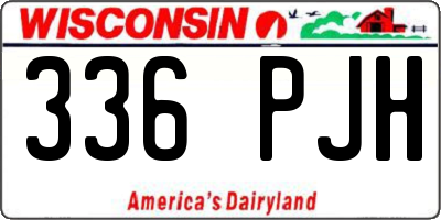 WI license plate 336PJH