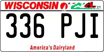 WI license plate 336PJI