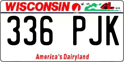 WI license plate 336PJK
