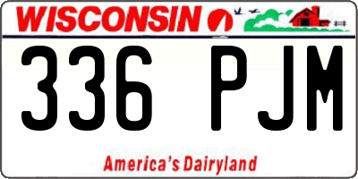 WI license plate 336PJM