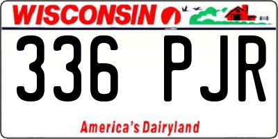 WI license plate 336PJR