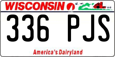 WI license plate 336PJS