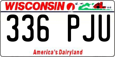 WI license plate 336PJU