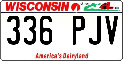 WI license plate 336PJV