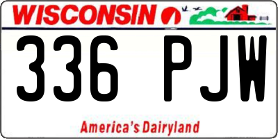 WI license plate 336PJW