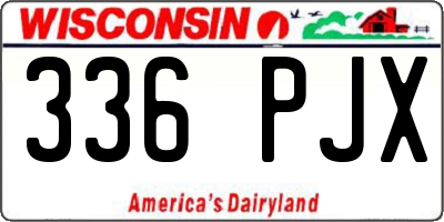 WI license plate 336PJX