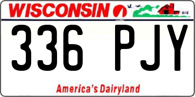 WI license plate 336PJY