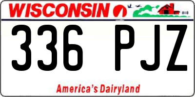WI license plate 336PJZ