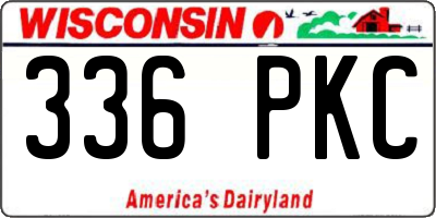 WI license plate 336PKC