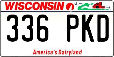 WI license plate 336PKD