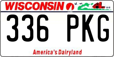WI license plate 336PKG