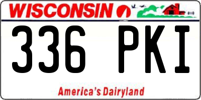 WI license plate 336PKI