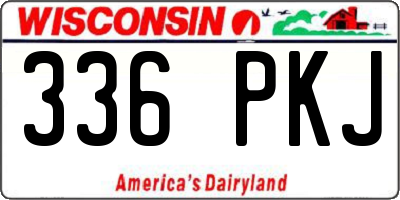 WI license plate 336PKJ