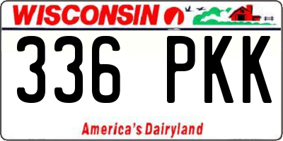 WI license plate 336PKK