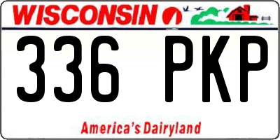 WI license plate 336PKP