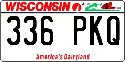 WI license plate 336PKQ