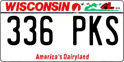 WI license plate 336PKS