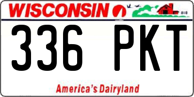 WI license plate 336PKT