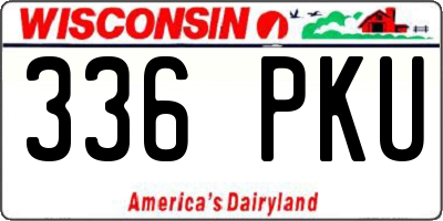 WI license plate 336PKU