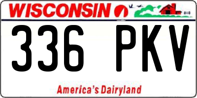 WI license plate 336PKV