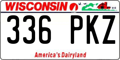 WI license plate 336PKZ