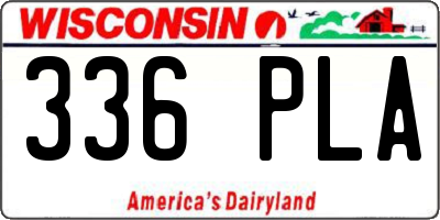WI license plate 336PLA