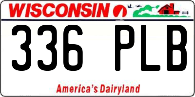 WI license plate 336PLB