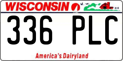 WI license plate 336PLC