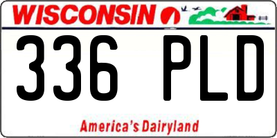 WI license plate 336PLD