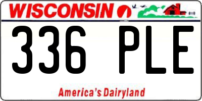 WI license plate 336PLE