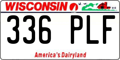 WI license plate 336PLF