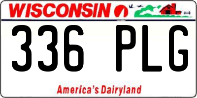 WI license plate 336PLG