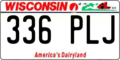WI license plate 336PLJ