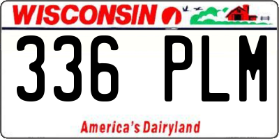 WI license plate 336PLM