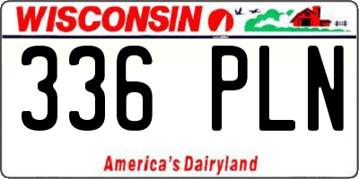 WI license plate 336PLN