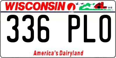 WI license plate 336PLO