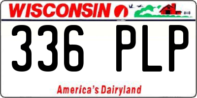 WI license plate 336PLP